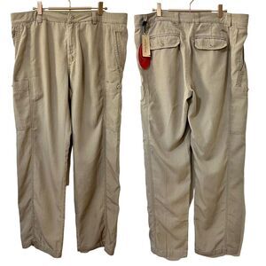 Tommy Bahama Relax Cotton Cargo Pants 38x32 Beige Slouchy Baggy Resort NEW